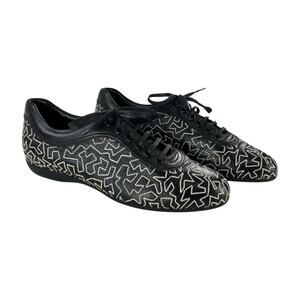 Ferragamo Embroidered Leather Sneakers